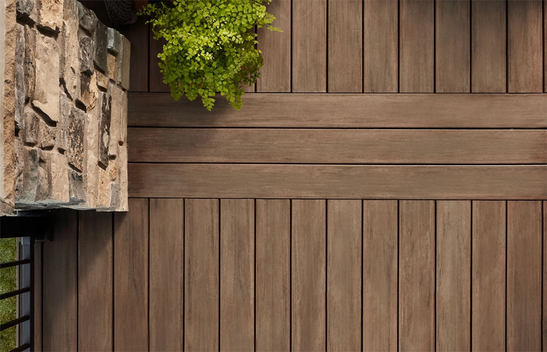 Aerial view of a walnut vintage alexandria decking